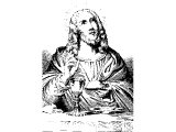 The institution of the sacrament of the Lord`s supper (Engraving based on a picture by Carlo Dolce)